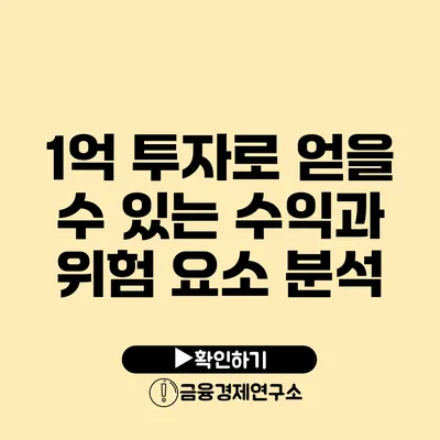 1억 투자로 얻을 수 있는 수익과 위험 요소 분석