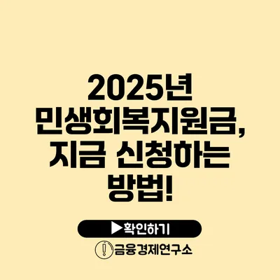 2025년 민생회복지원금, 지금 신청하는 방법!