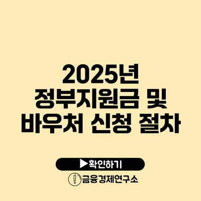 2025년 정부지원금 및 바우처 신청 절차