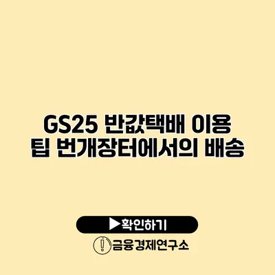 GS25 반값택배 이용 팁 번개장터에서의 배송