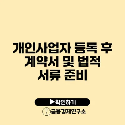 개인사업자 등록 후 계약서 및 법적 서류 준비