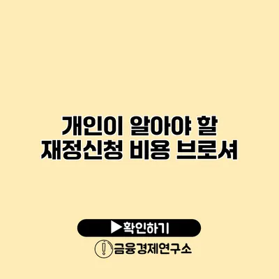 개인이 알아야 할 재정신청 비용 브로셔