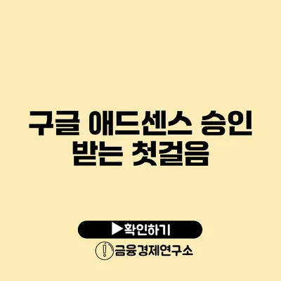 구글 애드센스 승인 받는 첫걸음