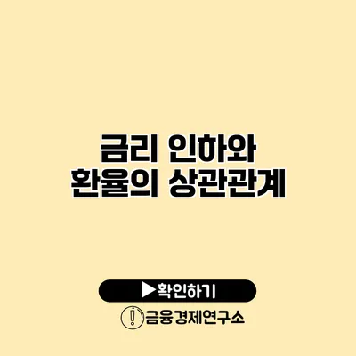 금리 인하와 환율의 상관관계