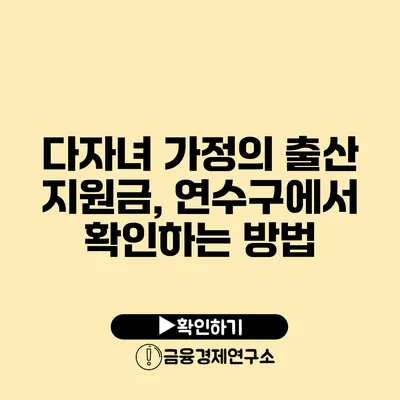 다자녀 가정의 출산 지원금, 연수구에서 확인하는 방법