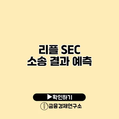 리플 SEC 소송 결과 예측