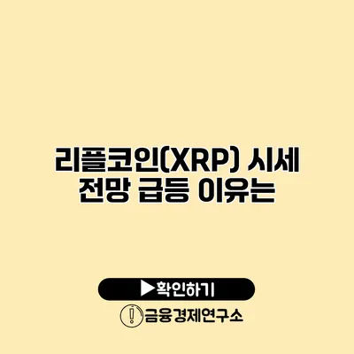 리플코인(XRP) 시세 전망 급등 이유는?