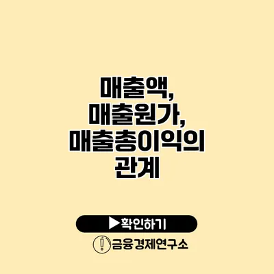 매출액, 매출원가, 매출총이익의 관계