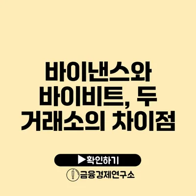 바이낸스와 바이비트, 두 거래소의 차이점