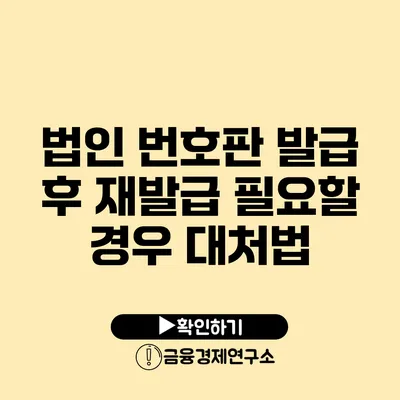 법인 번호판 발급 후 재발급 필요할 경우 대처법