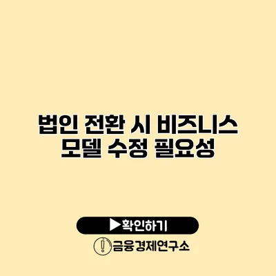 법인 전환 시 비즈니스 모델 수정 필요성