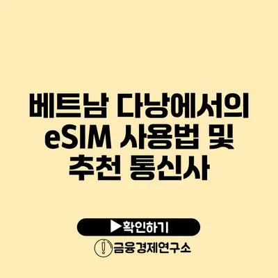 베트남 다낭에서의 eSIM 사용법 및 추천 통신사