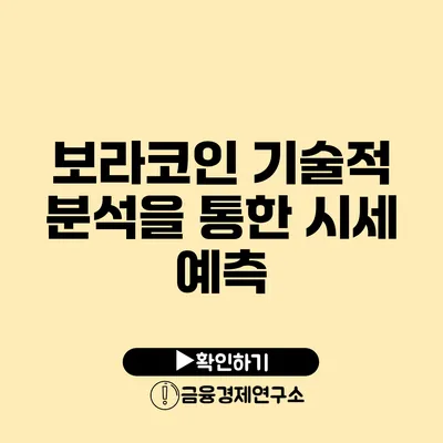 보라코인 기술적 분석을 통한 시세 예측