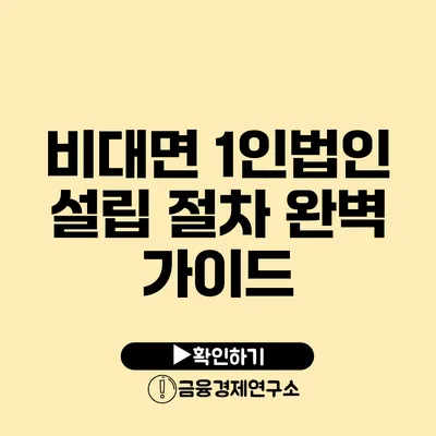 비대면 1인법인 설립 절차 완벽 가이드