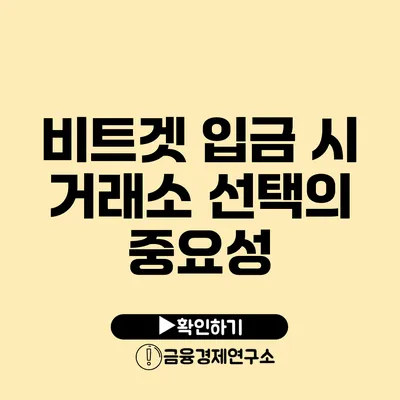 비트겟 입금 시 거래소 선택의 중요성