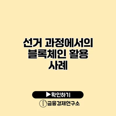선거 과정에서의 블록체인 활용 사례