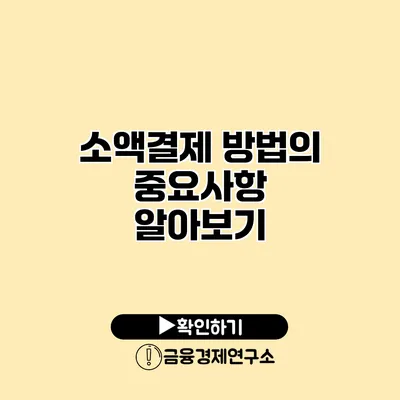 소액결제 방법의 중요사항 알아보기