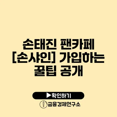 손태진 팬카페 [손샤인] 가입하는 꿀팁 공개