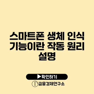 스마트폰 생체 인식 기능이란? 작동 원리 설명