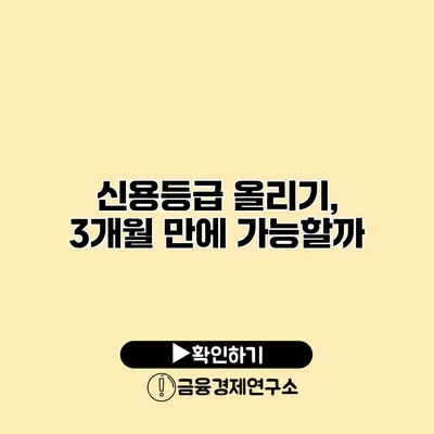 신용등급 올리기, 3개월 만에 가능할까?