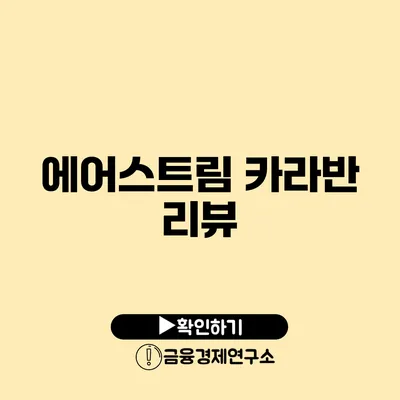 에어스트림 카라반 리뷰