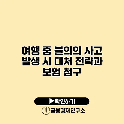 여행 중 불의의 사고 발생 시 대처 전략과 보험 청구