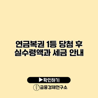 연금복권 1등 당첨 후 실수령액과 세금 안내