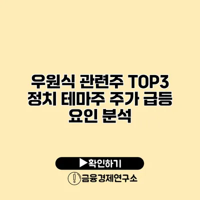 우원식 관련주 TOP3 정치 테마주 주가 급등 요인 분석