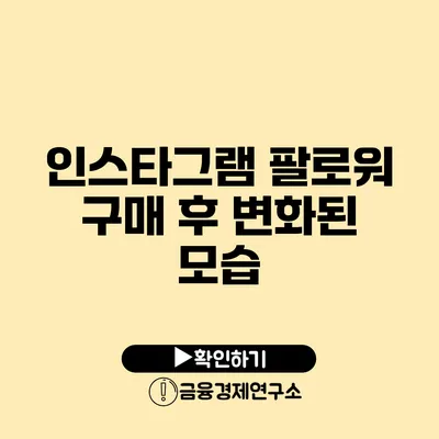 인스타그램 팔로워 구매 후 변화된 모습