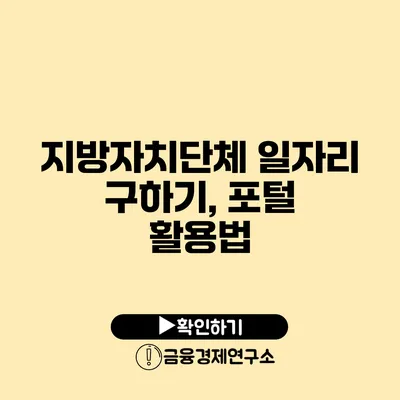 지방자치단체 일자리 구하기, 포털 활용법