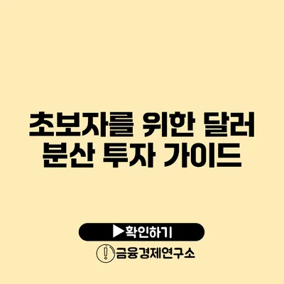 초보자를 위한 달러 분산 투자 가이드