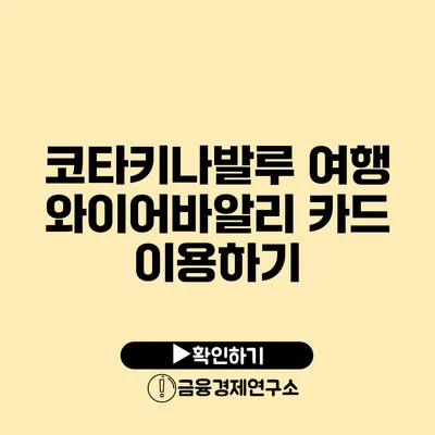 코타키나발루 여행: 와이어바알리 카드 이용하기