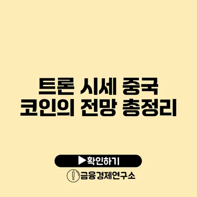 트론 시세 중국 코인의 전망 총정리