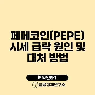 페페코인(PEPE) 시세 급락 원인 및 대처 방법