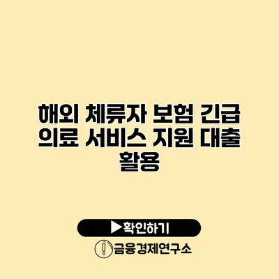 해외 체류자 보험 긴급 의료 서비스 지원 대출 활용