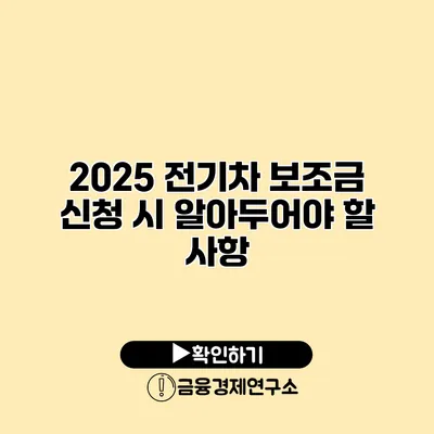 2025 전기차 보조금 신청 시 알아두어야 할 사항