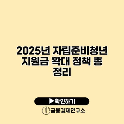 2025년 자립준비청년 지원금 확대 정책 총 정리