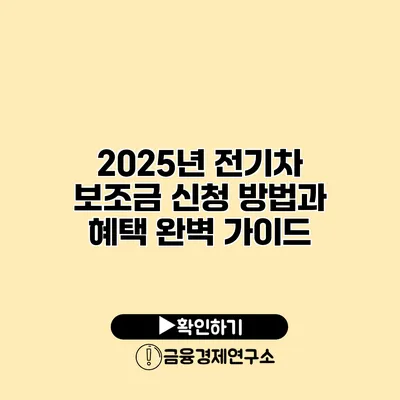 2025년 전기차 보조금 신청 방법과 혜택 완벽 가이드
