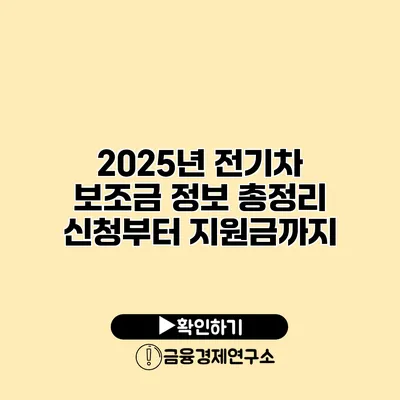 2025년 전기차 보조금 정보 총정리 신청부터 지원금까지