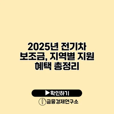 2025년 전기차 보조금, 지역별 지원 혜택 총정리