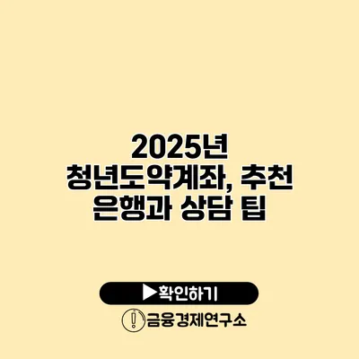 2025년 청년도약계좌, 추천 은행과 상담 팁