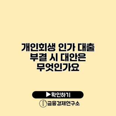 개인회생 인가 대출 부결 시 대안은 무엇인가요?
