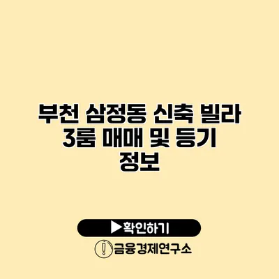 부천 삼정동 신축 빌라 3룸 매매 및 등기 정보