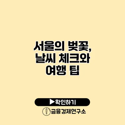 서울의 벚꽃, 날씨 체크와 여행 팁