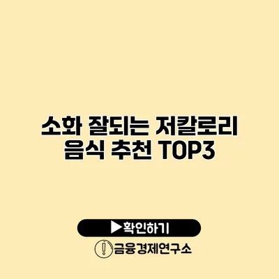 소화 잘되는 저칼로리 음식 추천 TOP3