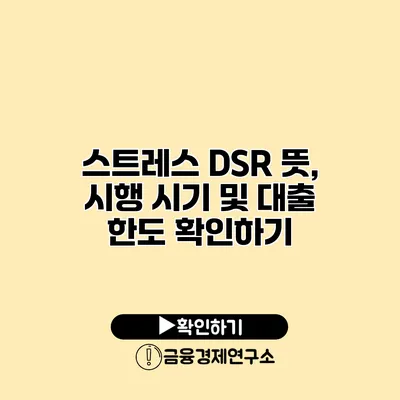 스트레스 DSR 뜻, 시행 시기 및 대출 한도 확인하기