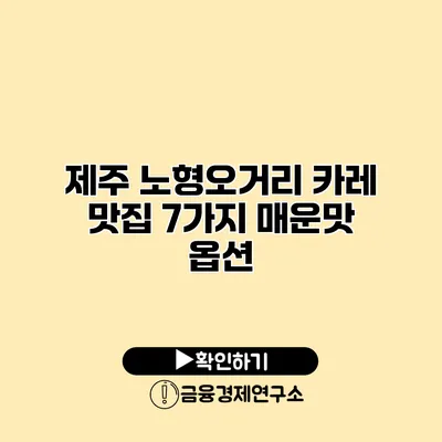 제주 노형오거리 카레 맛집 7가지 매운맛 옵션