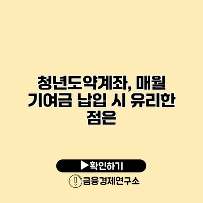 청년도약계좌, 매월 기여금 납입 시 유리한 점은?