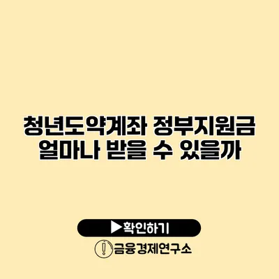 청년도약계좌 정부지원금 얼마나 받을 수 있을까?