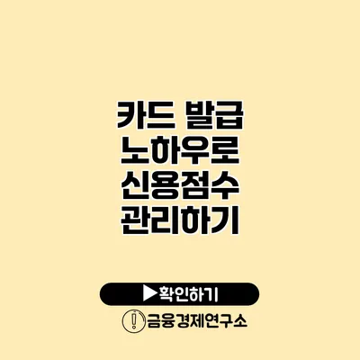 카드 발급 노하우로 신용점수 관리하기